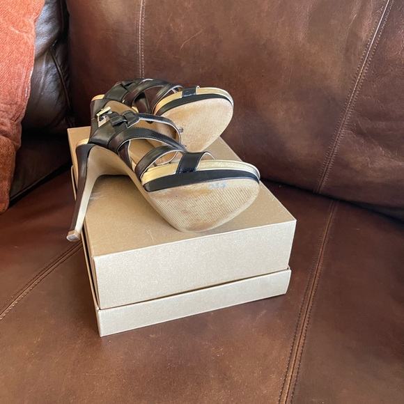 Black and gold sexy sling back stilettos size 9 - Picture 4 of 7
